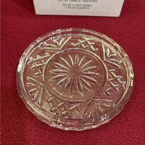NIB Set of 4 Dublin Crystal 4" Coasters Shannon by Godinger.  Beautiful!